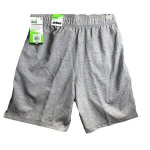 Men’s Woven Tennis Shorts 9” Inseam Small NWT Drawstring Pockets Gray by Prince